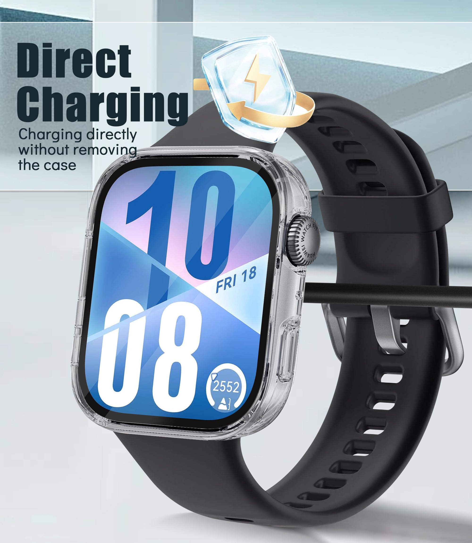 2 sztuki etui do Huawei Watch Fit 4 etui ochronne z ochroną wyświetlacza, twardy PC 360°, ochrona przed zadrapaniami, kurzem, ultracienkie etui ochronne do Huawei Watch Fit 4