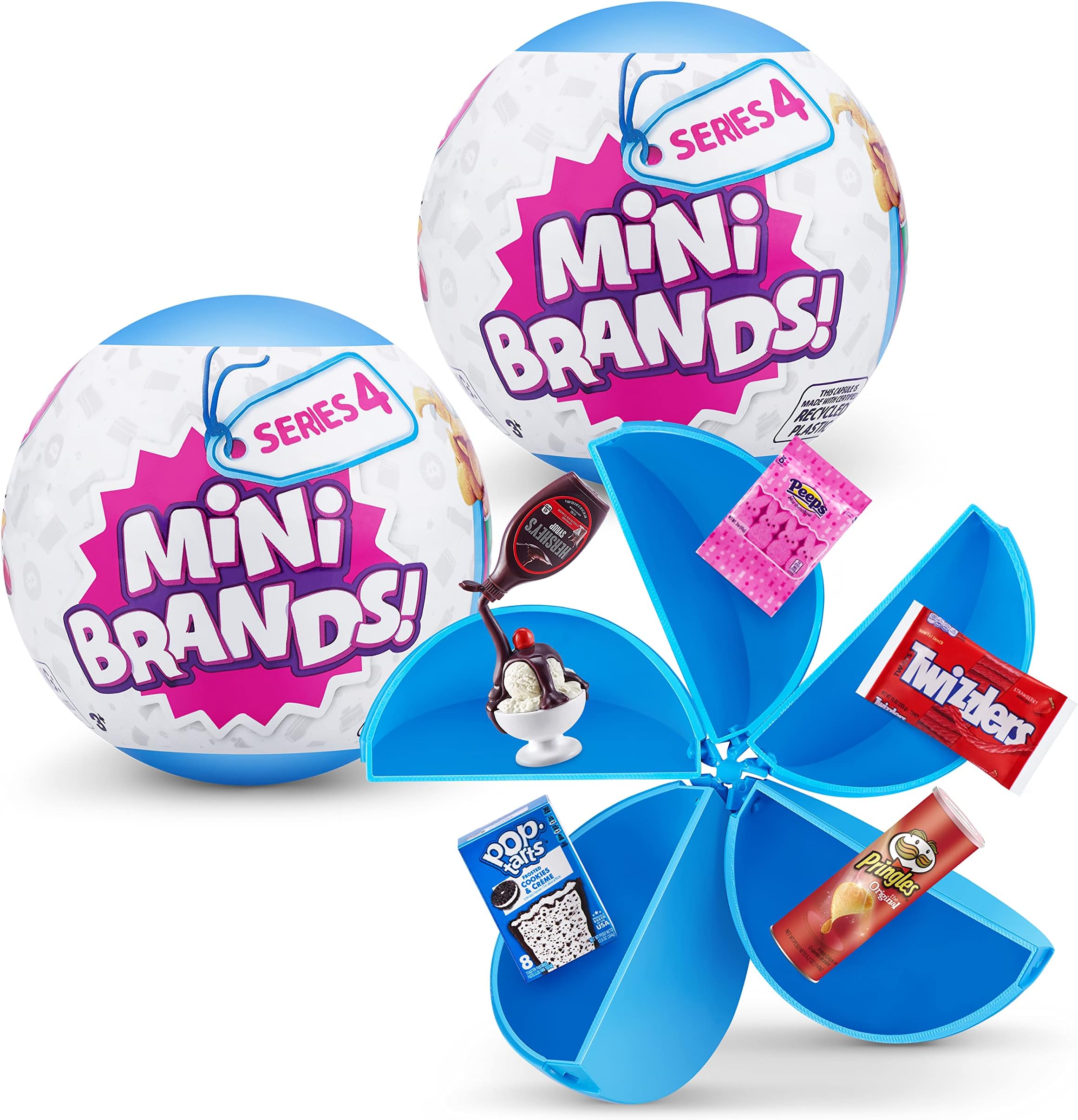 Mini Brands Series 4 by ZURU Amazon Exclusive Mystery Real Miniature Collectible Toy Capsule for Kids, Teens, and Adults (2 Pack)
