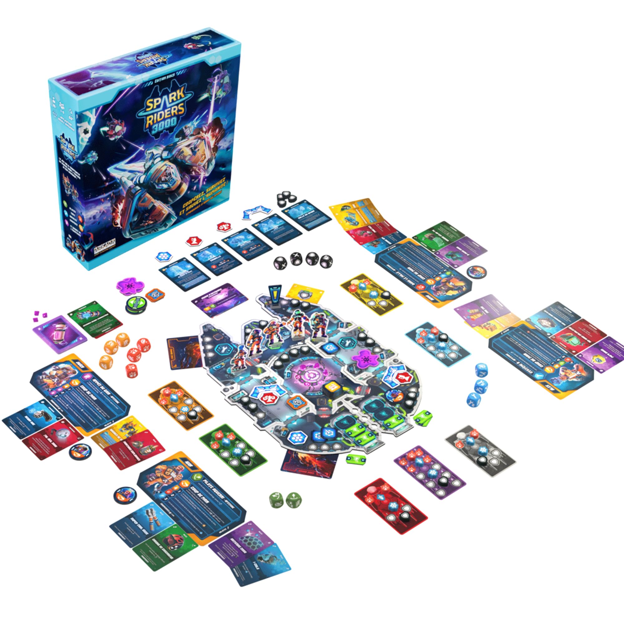 Spark Riders 3000 - Edition rider - Survival galactique coopératif | Explorez, Réparez votre vaisseau, combattez les aliens avec votre IA de bord | 1-4 joueurs | 10 ans +, 60 min | En solo ou équipe !