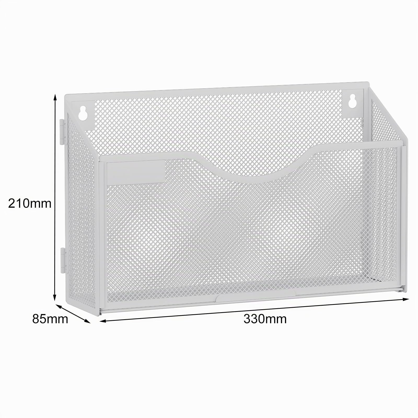 EasyPAG Metall Querformat A4 Zusammensetzen Zeitschriftenhalter Wand Zeitschriften Wandhalter Aktenablage Dokumentenhalter Hängend Magazin Organizer mit Tag-Platte,3er-Pack,Weiß