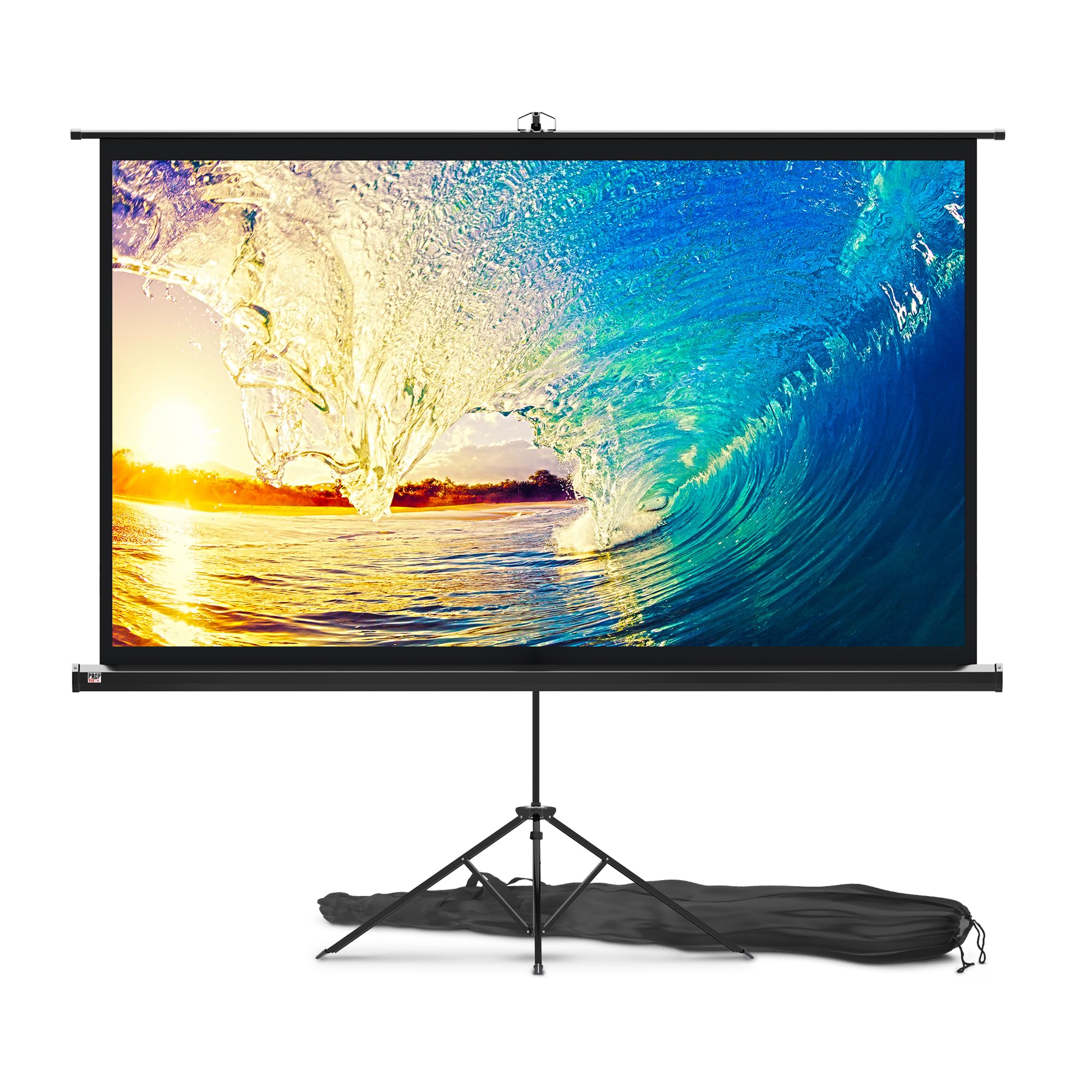PropVue 84 Inch Projection Screen on Feet - Indoor and Outdoor Projector Screen for Movies or Presentations - HD Premium 16:9 Folding Free Tripod Screen with Carry Bag and Straps, Matte