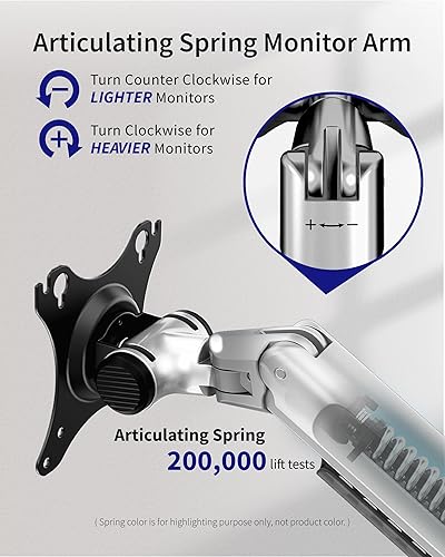 Miniatura 4 de Soporte para monitor cuádruple, soporta pantallas de hasta 40 pulgadas y 25 libras, soporte para 4 monitores totalmente ajustable con abrazadera en