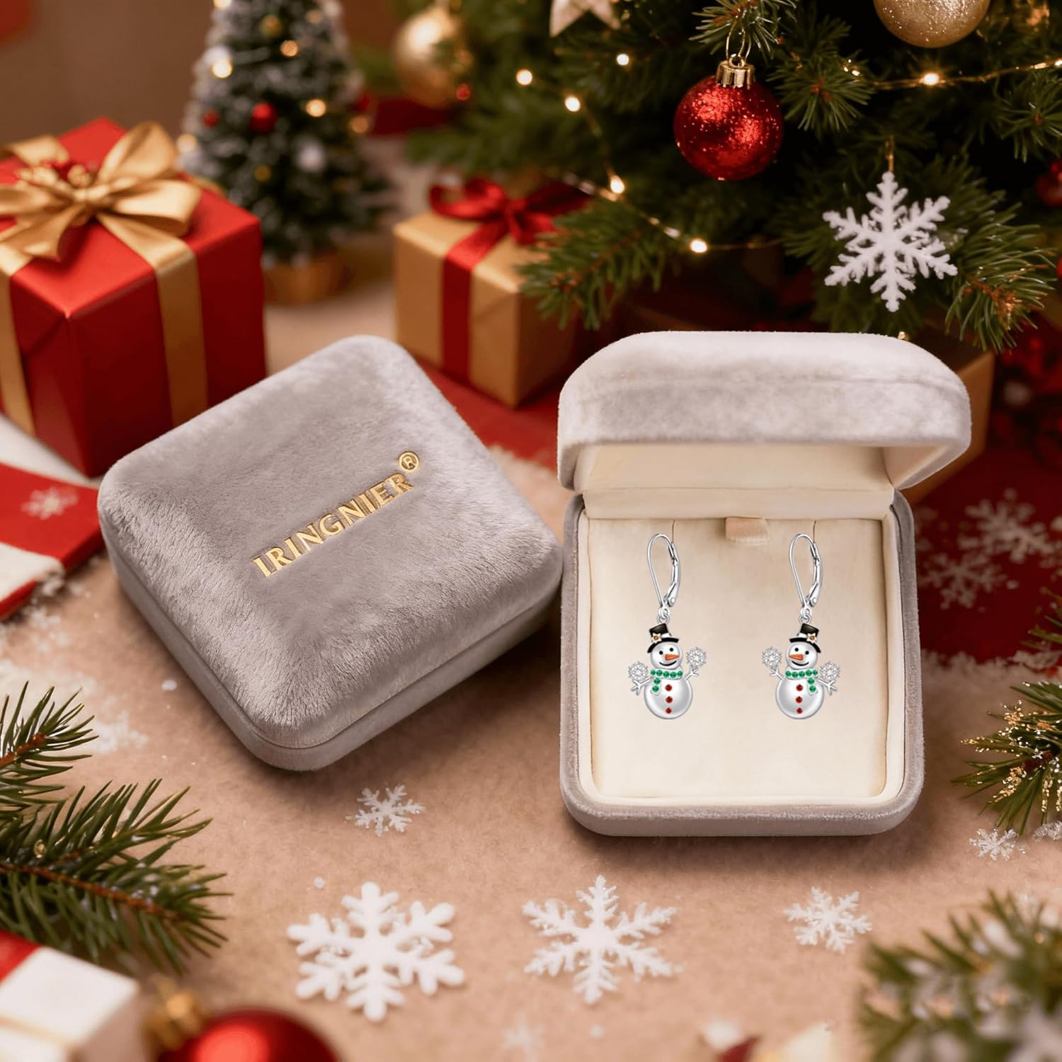 Christmas Snowman Earrings for Women Dangling Sterling Silver Snowflake Winter Earrings Dangle Jewelry Holiday Gifts - Image 3