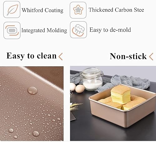 Miniatura 10 de KANGXW - Utensilios para hornear de acero al carbono resistentes, seguros y saludables, antiadherentes, pasteles, pizzas, pasteles, galletas,