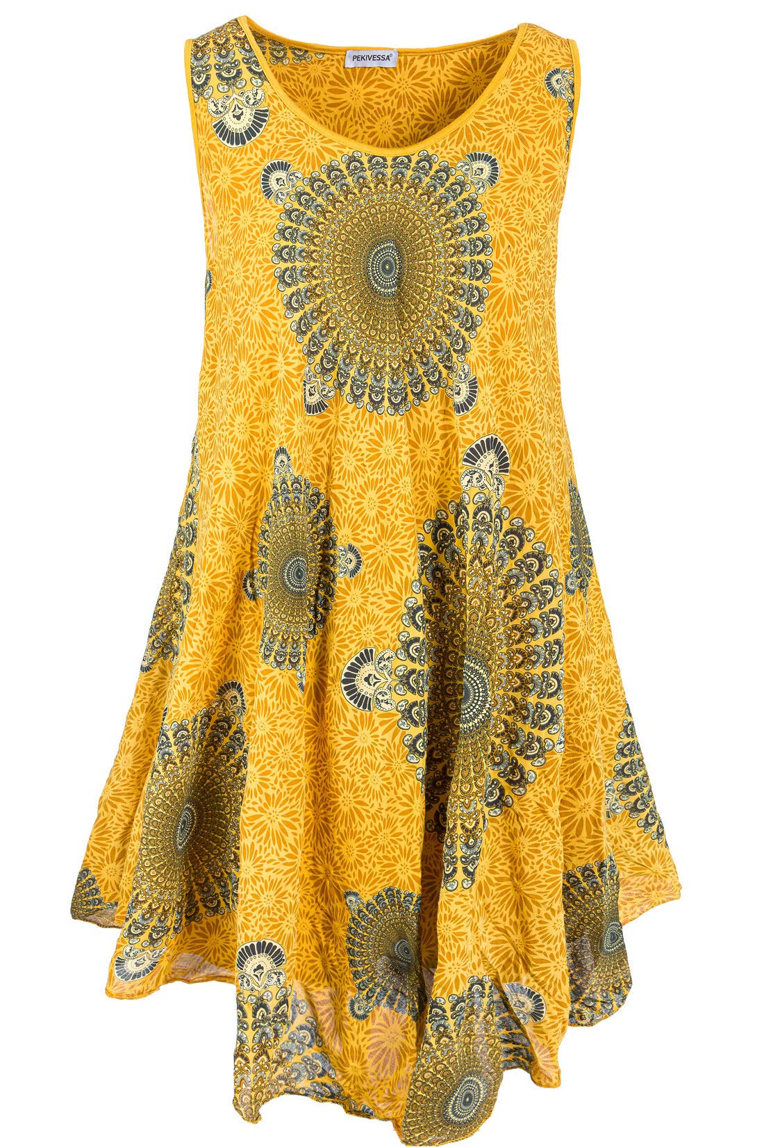 PEKIVESSA Strandkleid große Größen Damen ärmellos Sommerkleid