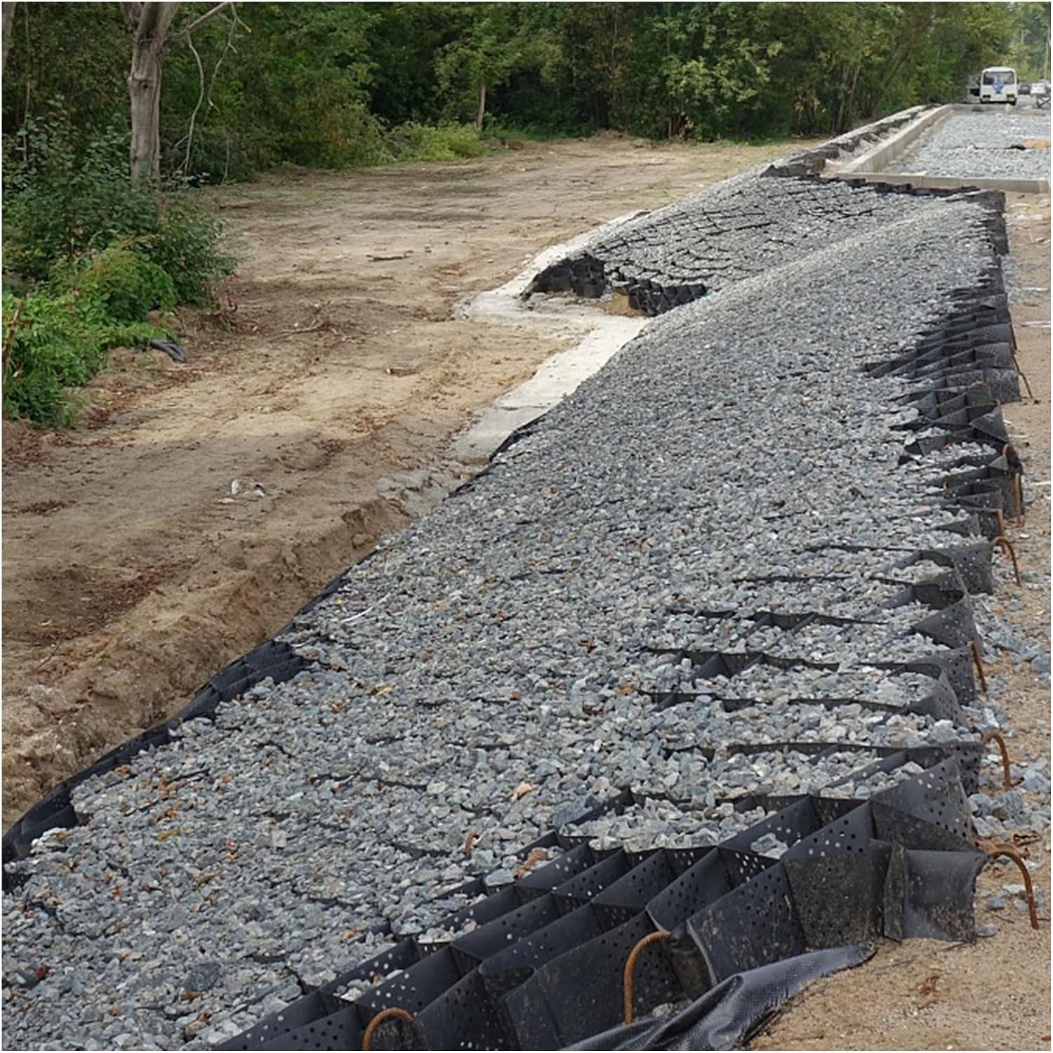 Grille de sol géocellulaire 5cm pour stabilisation de gravier 6x6m ELzEy