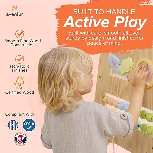 Miniatura 6 de Avenlur Cherry - Escalador de madera 5 en 1 para interiores, gimnasio Montessori para niños pequeños con tobogán, pared de roca, escalera de cuerda,