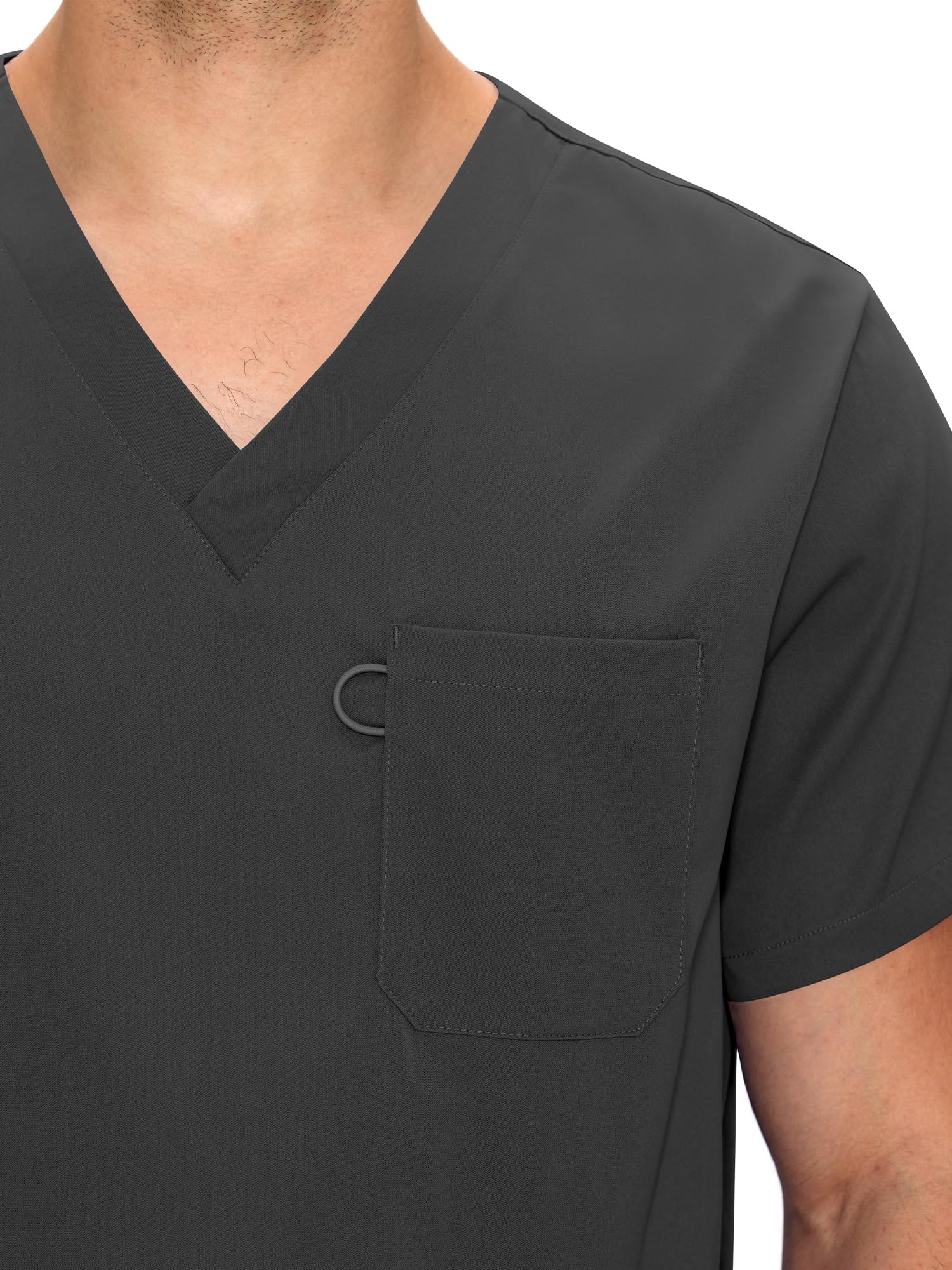 Scrubs for Men Set - V-Neck Scrub Top and Straight Leg Pants with 11 Pockets — view 4