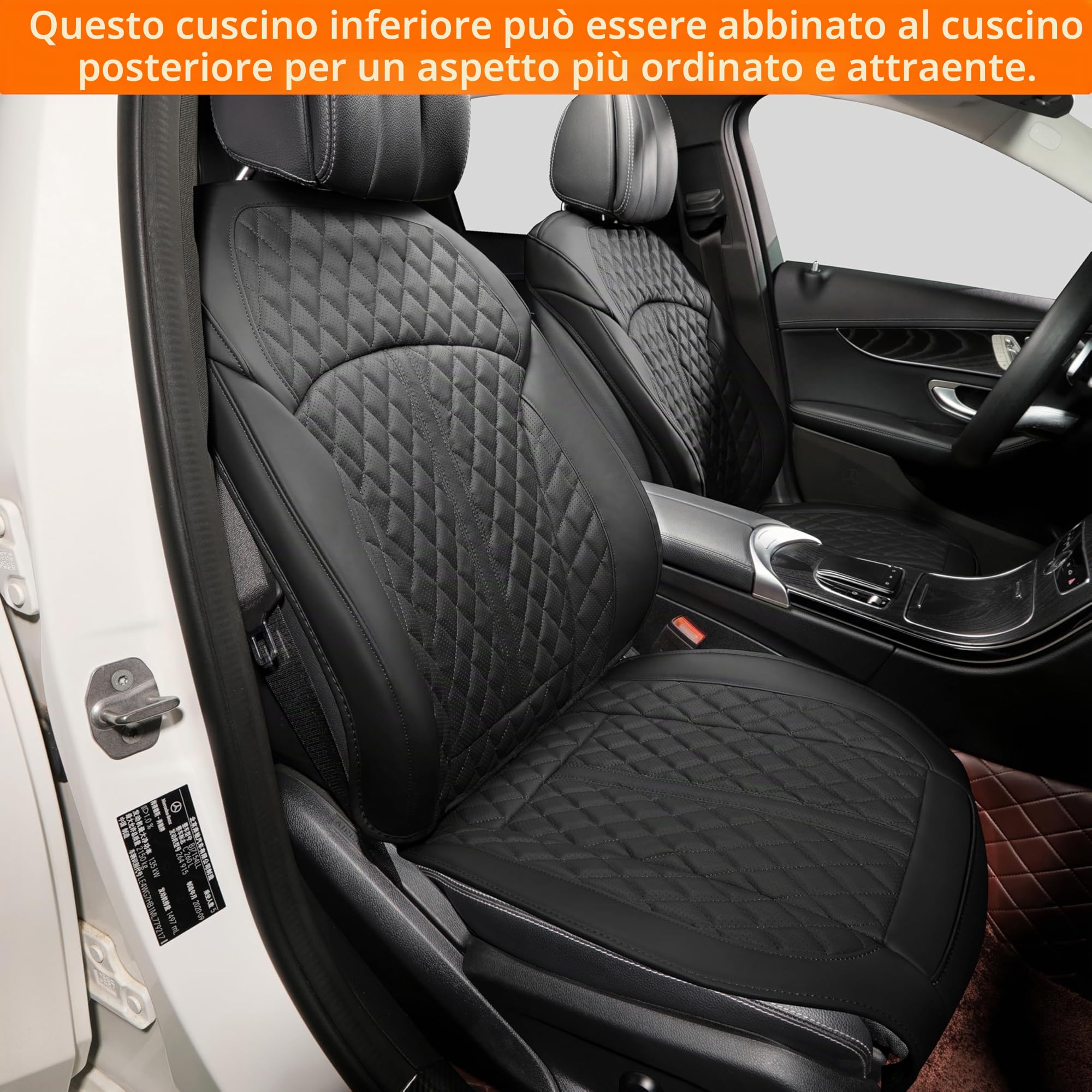 coprisedili auto universale anteriore Pelle Mucca Genuina,cuscino sedile auto guidatore,copriseggiolino cuscini,É adatto per la maggior parte dei veicoli dalla categoria A in su(nero,1pc)