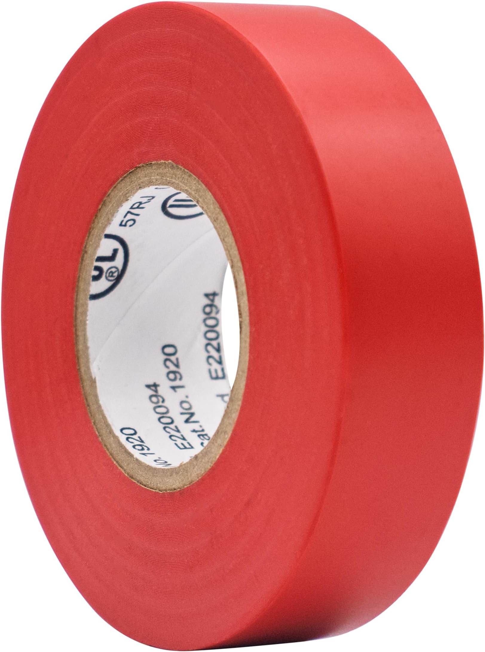 TradeGear Colored Electrical Tape - PVC General Purpose - Waterproof, Flame Retardant, Rubber Based Adhesive, UL Listed - Rated for Max. 600V and 80oC Use – 60’ x 3/4" x 0.07" (1 Pk Red)