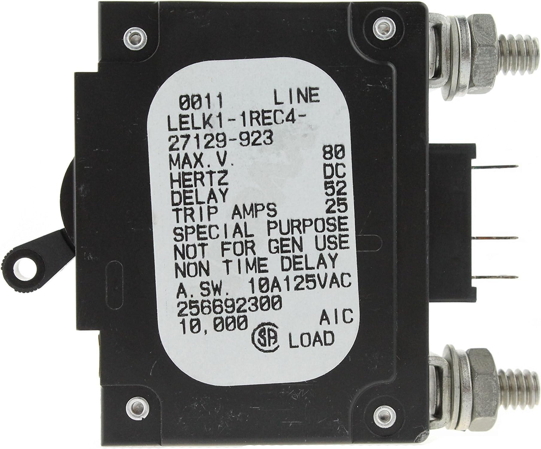 Airpax 20 Amp DC Circuit Breaker, Bolt In, LELK1-1REC4-27129-923