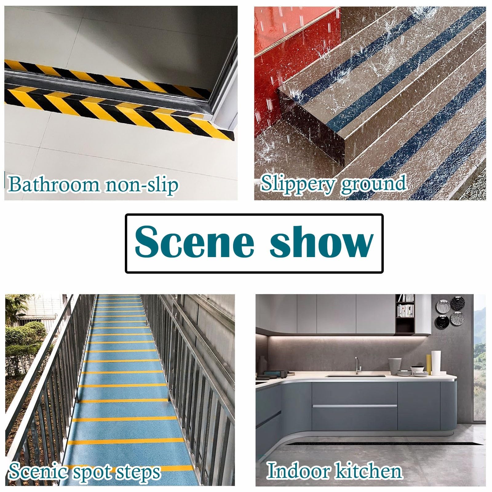cinta escaleras Cinta Antideslizante Para Escalones De Escalera, Resistente, Para Baños, Fábricas Y Almacenes. Adhesivo Abrasivo De Alta Fricción Tracción(A,L 15M X W 100MM)