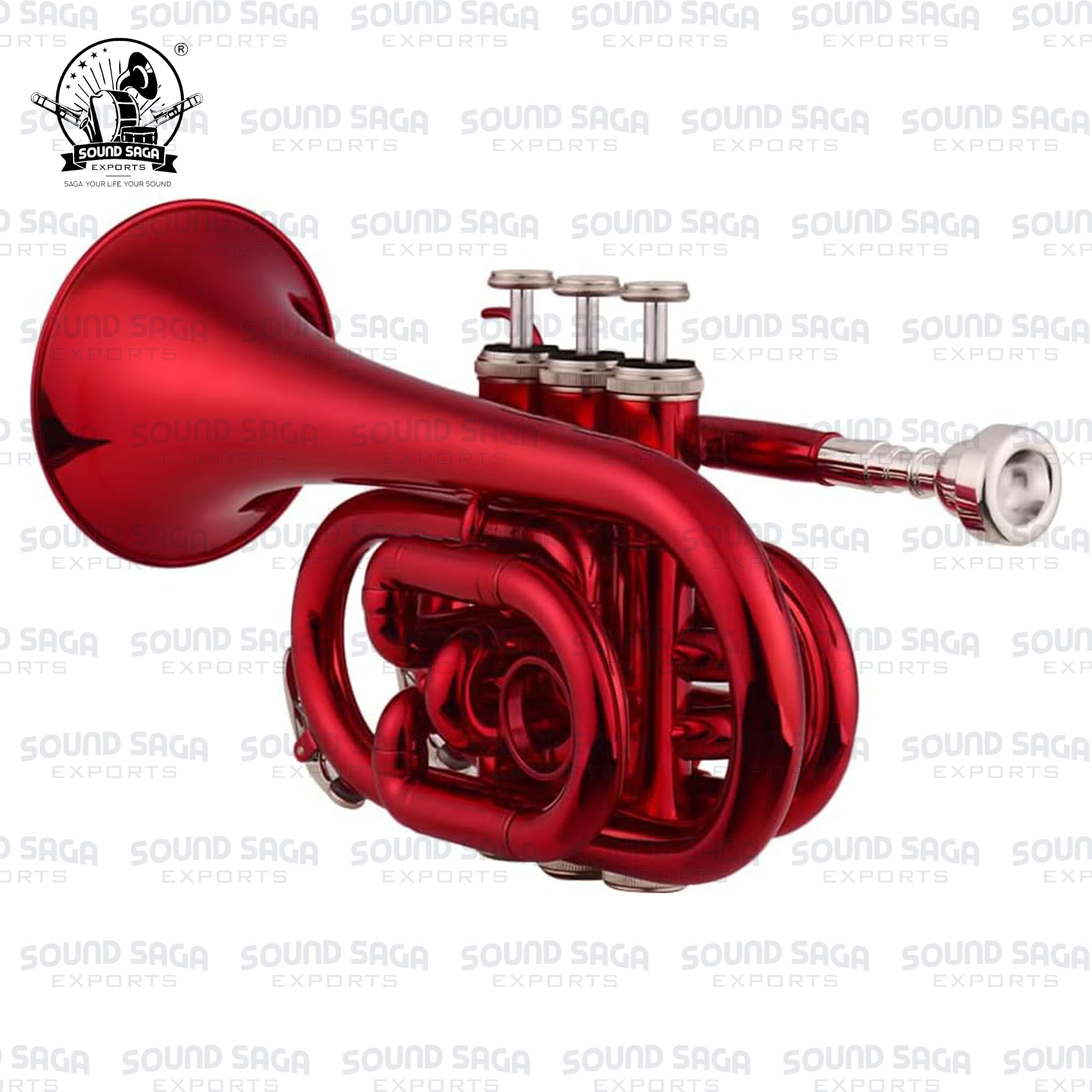 Instrumento de latón para trompeta de bolsillo Bb | Instrumento hecho a mano con precisión | Ideal para estudiantes, orquesta, conciertos y principiantes | Boquilla y funda de transporte dura incluida