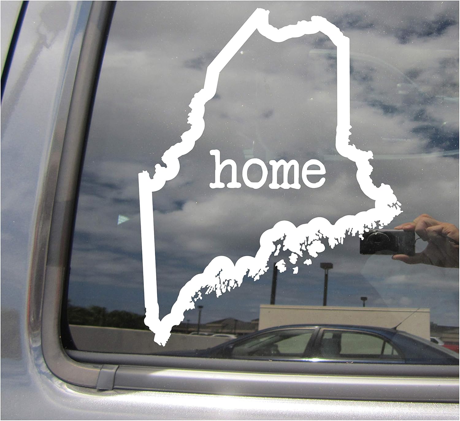 Maine State Home Outline - ME Augusta Portland USA America - Cars Trucks Moped Helmet Hard Hat Auto Automotive Craft Laptop Vinyl Decal Store Window Wall Sticker 07017