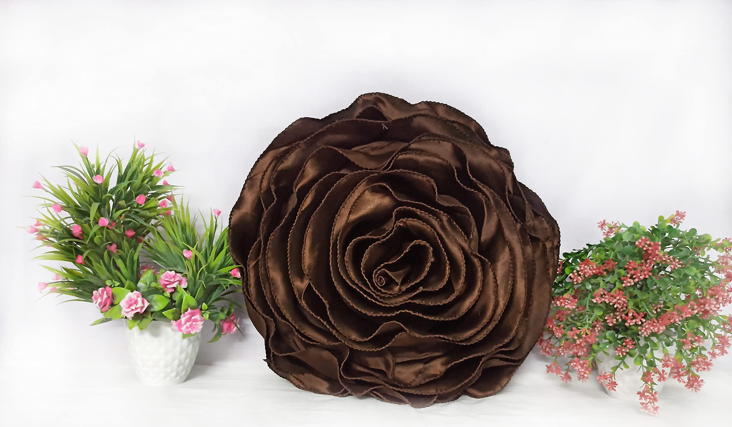 AYISHA ENTERPRISES Rose Brown Cushion Cover(16x16-inches) -Set of 5 pcs…