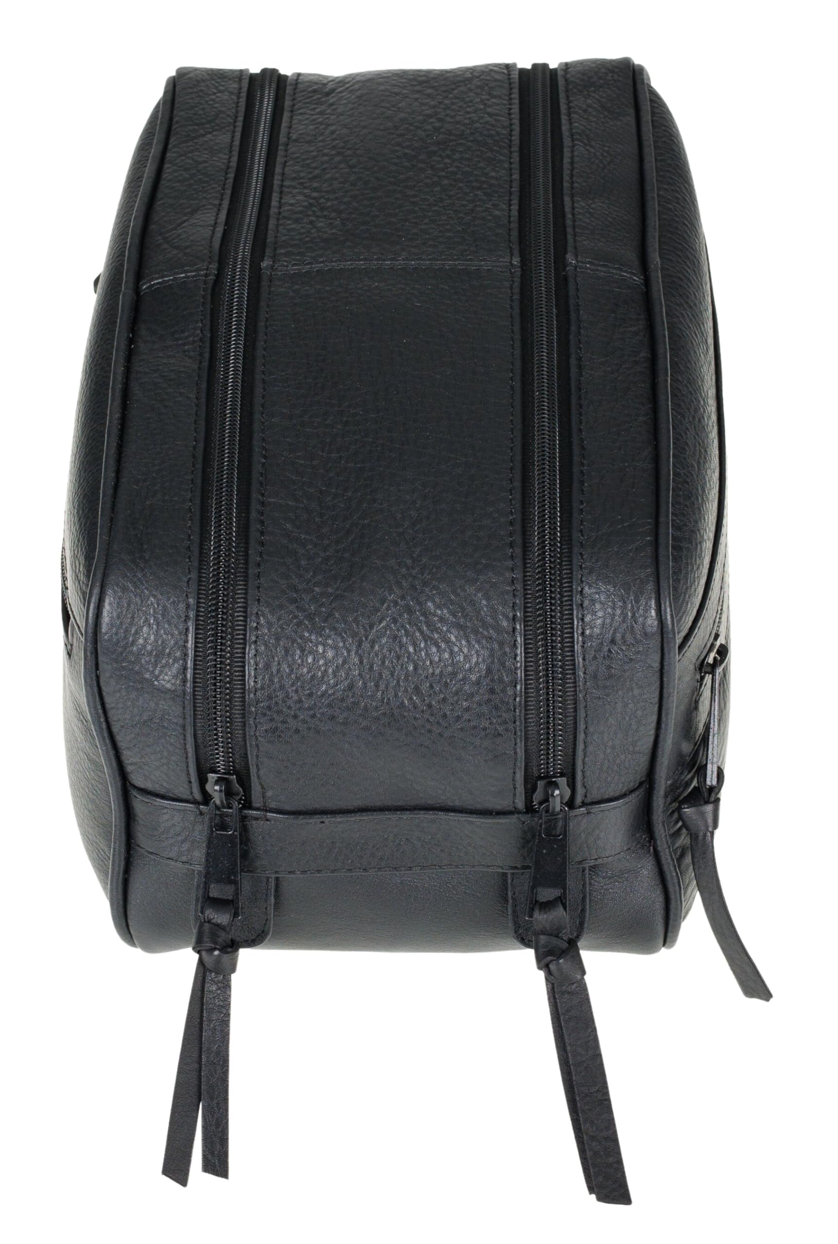 Kulturbeutel Leder Kulturtasche Washbag Sauna Siena 12977 Schwarz 1 +b