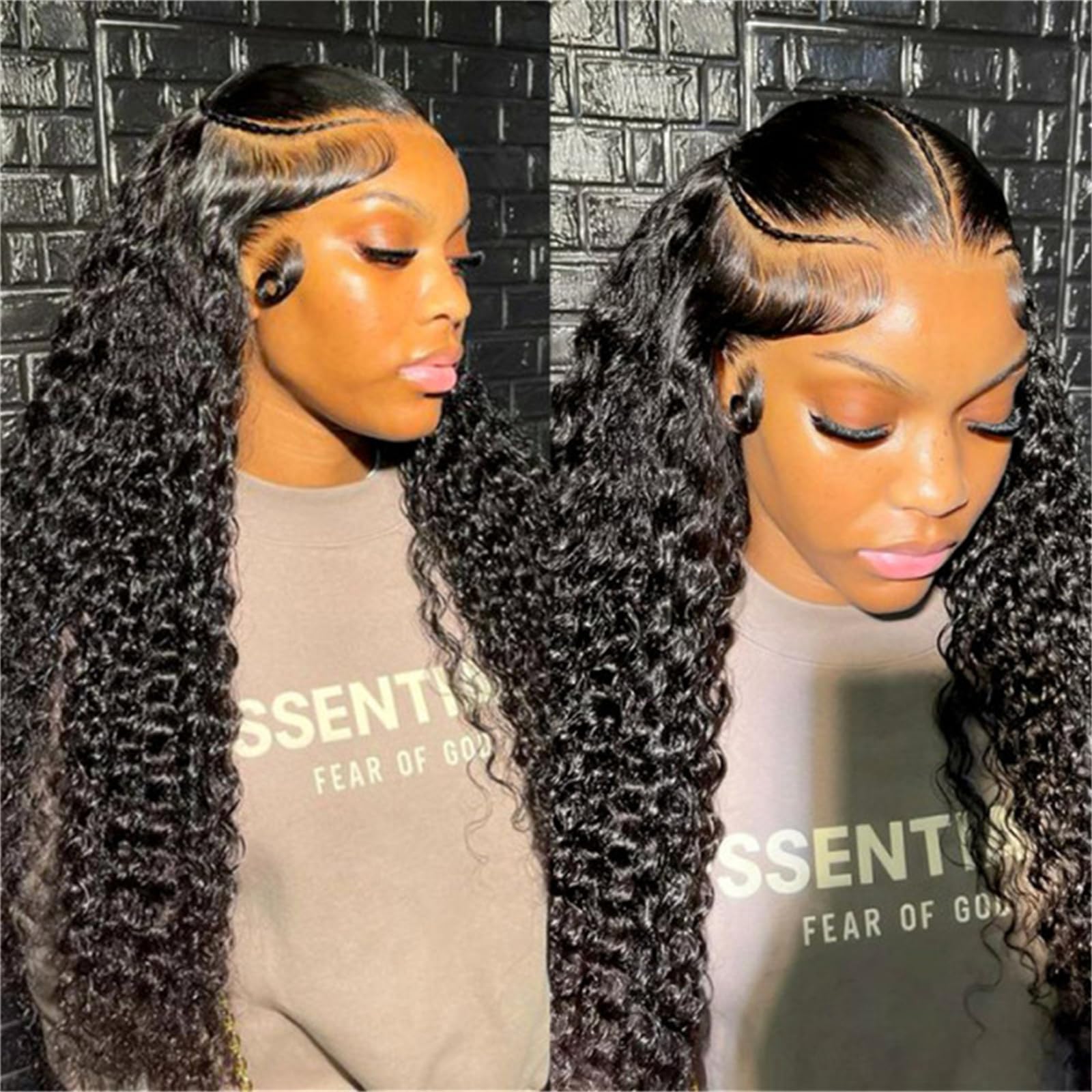 Wiggins Pre Braided Glueless Wig Water Wave Lace Front Wigs Human Hair Glueless Wigs Human Hair Pre Plucked Pre Cut Water Wave 13x4 Lace Front Wigs