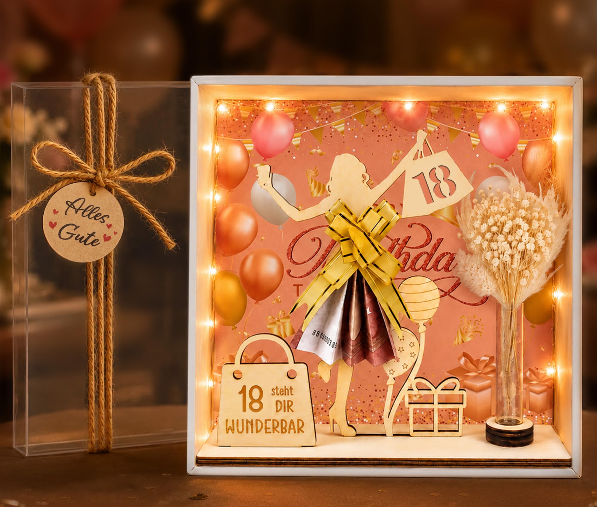 TUZELIYA Geldgeschenk Geburtstag Frauen Mädchen Geschenkbox, Geburtstagsgeschenk Mädchen
