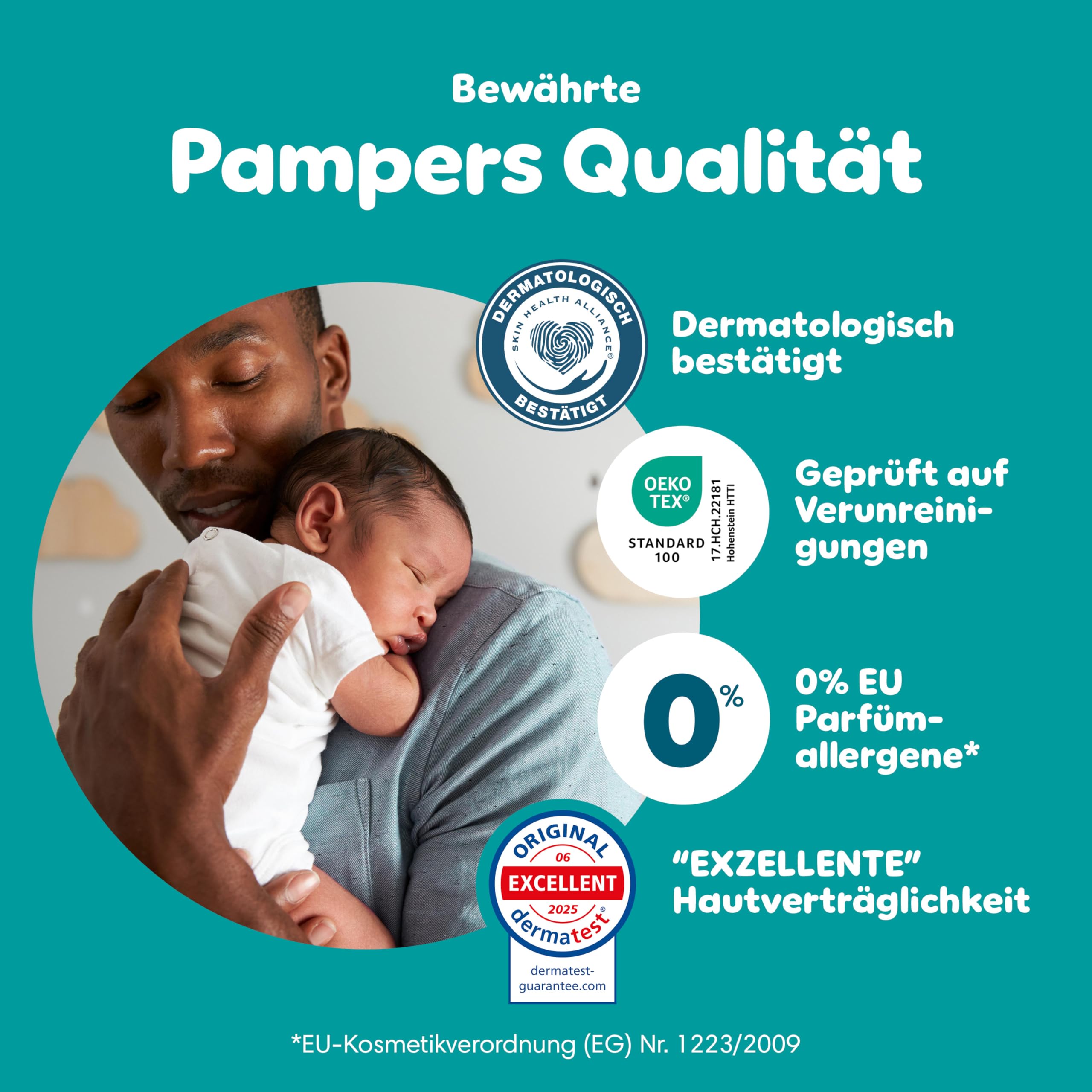 Pampers Baby-Dry Größe 8, 144 Windeln, 17kg+ | Bis zu 100% Auslaufschutz & Komfort die ganze Nacht