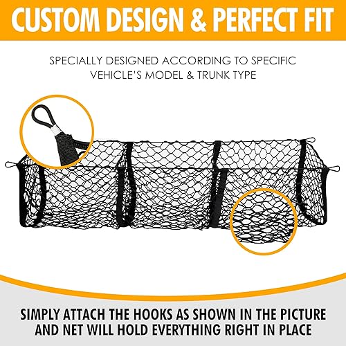 Miniatura 3 de Red de carga para maletero estilo sobre con 3 bolsillos para Corvette 2015-2019