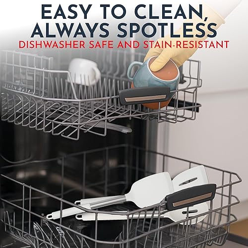 Miniatura 6 de Juego de utensilios de cocina de silicona - Culinary Couture 24 piezas de utensilios de cocina blancos para ollas y sartenes antiadherentes - Juego