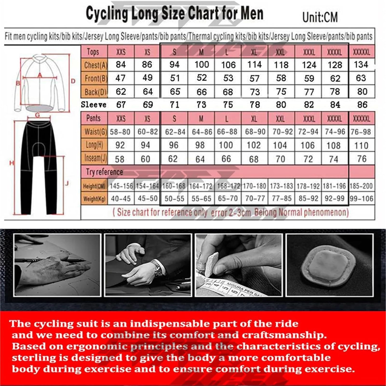 Vêtements Cyclisme Homme Hiver Tenue Cycliste en Polaire Thermique,Maillot de Velo VTT Manche Longue Jersey et Pantalon à Bretelle avec Cuissard à Bretelle 9D Gel Rembourré
