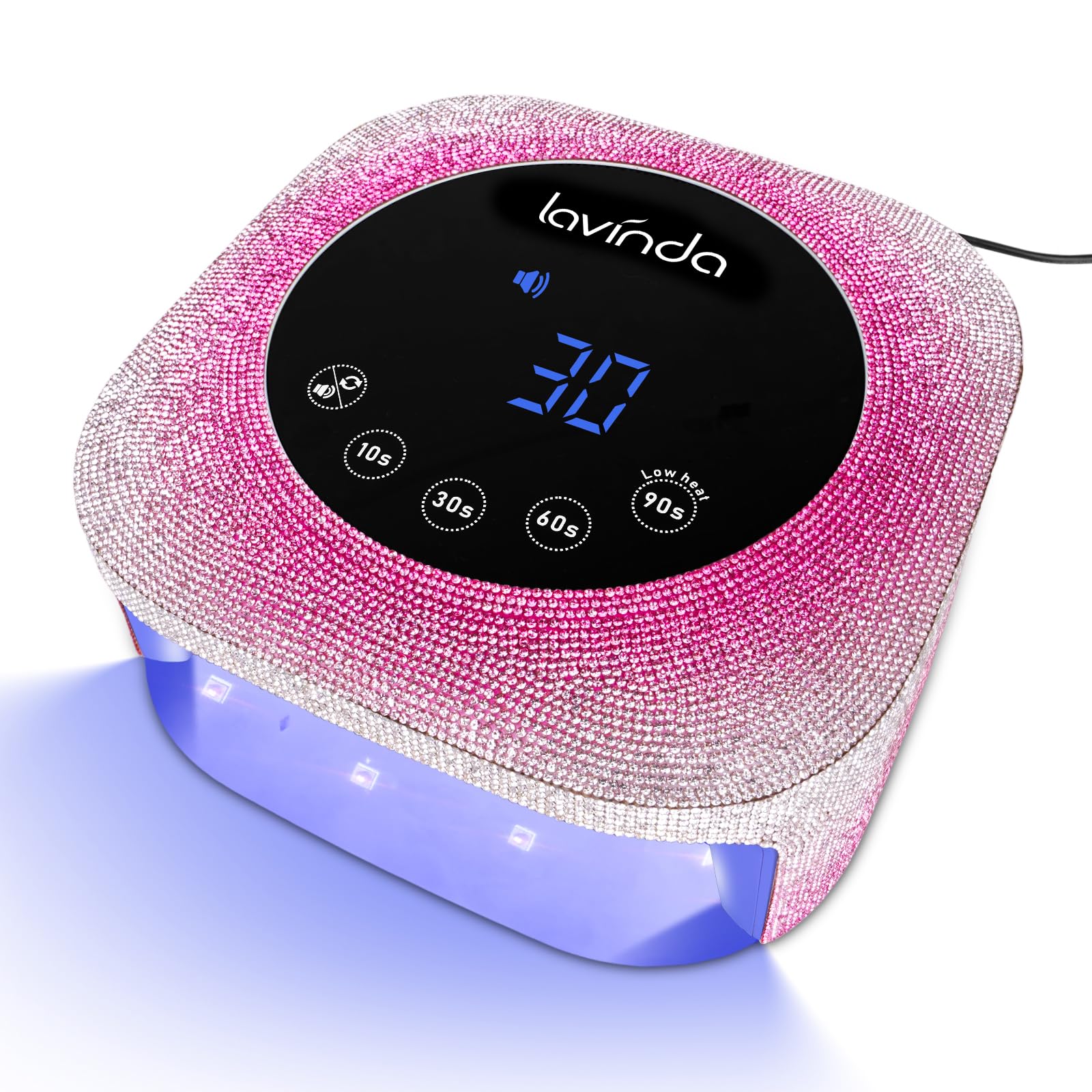 Lavinda UV Nail Lamp, 54W UV Light for Gel with Rhinestones, Plug-in LED Nails Light Dryer for Gel Polish, Fast Curing Lamp for Salon Home Use,