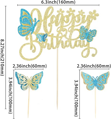 Miniatura 2 de Gyufise 13 adornos de mariposa para tartas montados en 3D para cupcakes de mariposa para niñas y mujeres, decoración de pastel de cumpleaños,