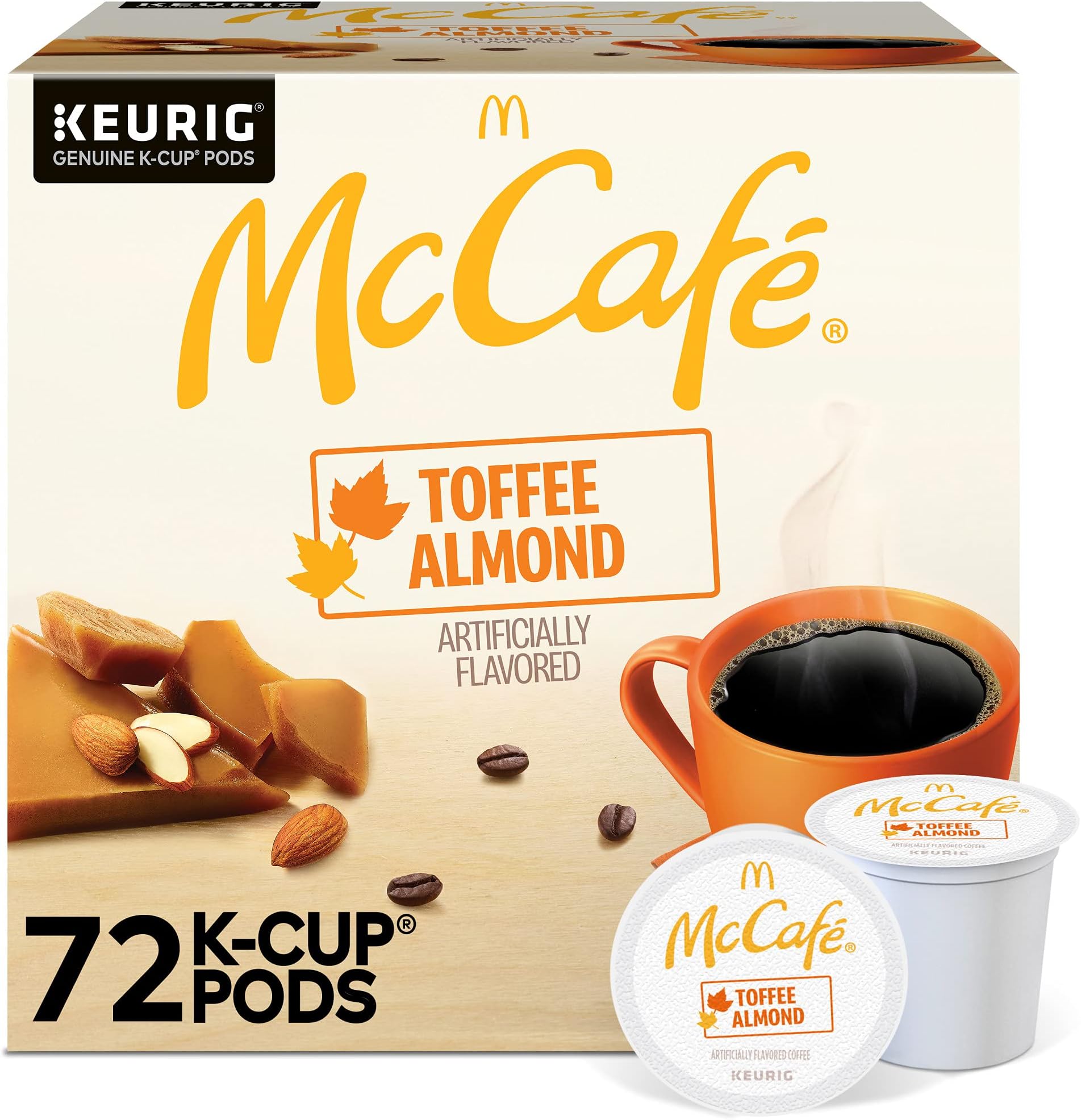 McCafe Toffee Almond Coffee, Keurig Single Serve K-Cup Pods, 72 Count