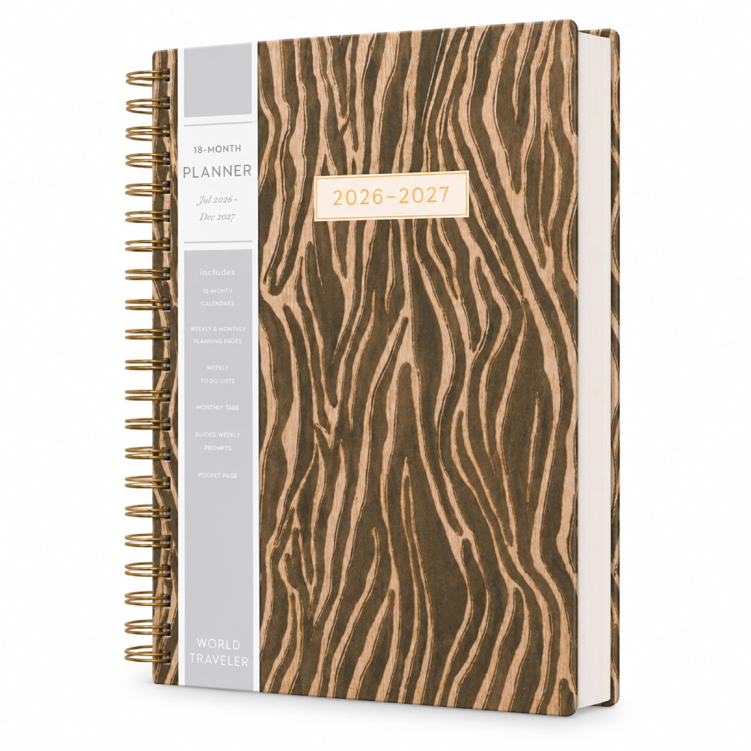 WORLD TRAVELER Planner 2026-2027 8x10'' Spiral Daily Planner To Do List