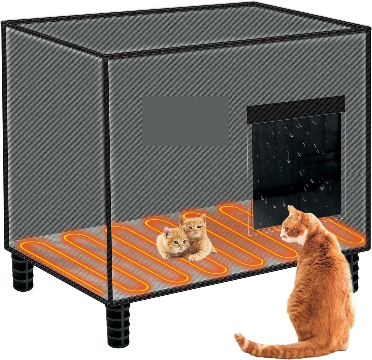 Jucgghk The Soft Heated Cat House is Weatherproof and Elevated, an Artificial Pet House Suitable for Both Indoor and Outdoor Pets Suitable for Indoor Pets