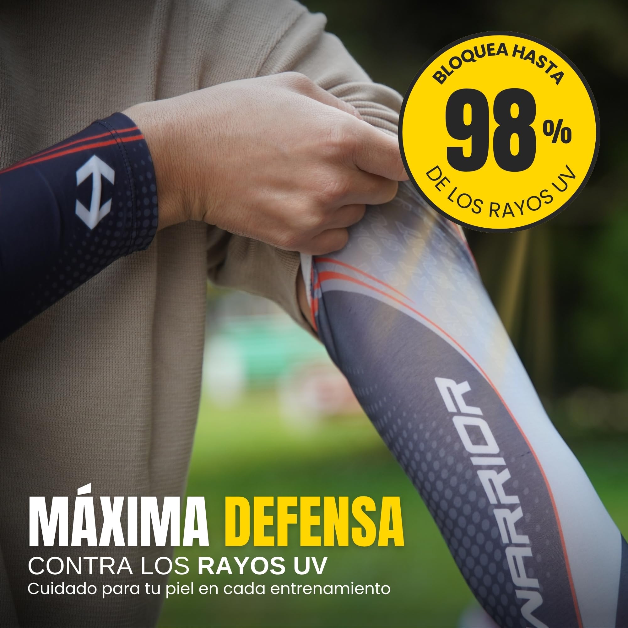Mangas para Brazos con Tejido Inteligente Termoregulador, Manguitos Running Transpirables con Protección UV-SPF 50+
