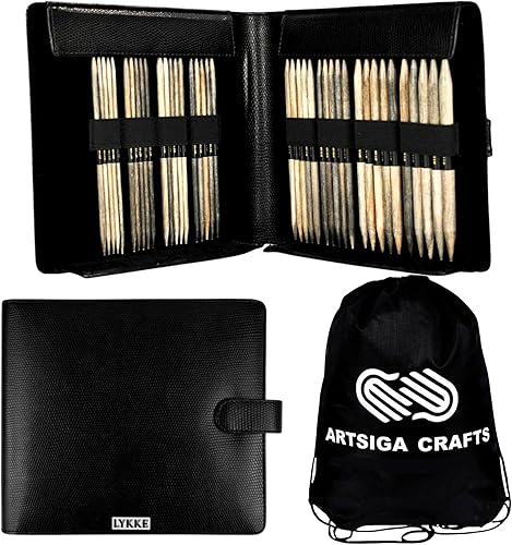 Lykke Driftwood - Juego de agujas de tejer de doble punto DPN de 6 pulgadas, tamaño grande, Birchwood, tallas de EE. UU. 6, 7, 8, 9, 10, 10.5, 11 y