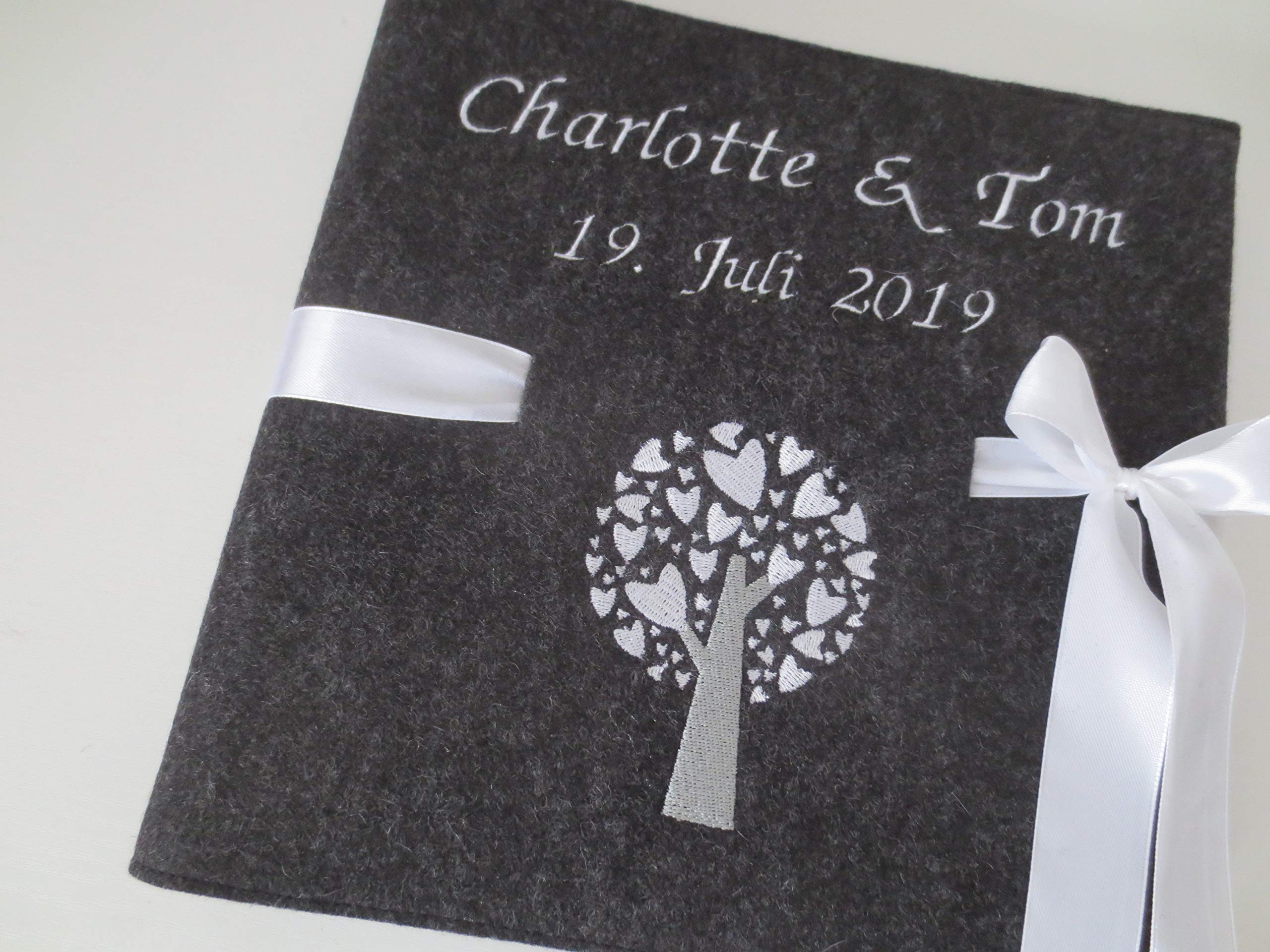 Fotoalbum Album Hochzeitsalbum Hochzeit Gästebuch Hochzeitsreise Geschenk Wollfilz Filz 26 cm x 25 cm