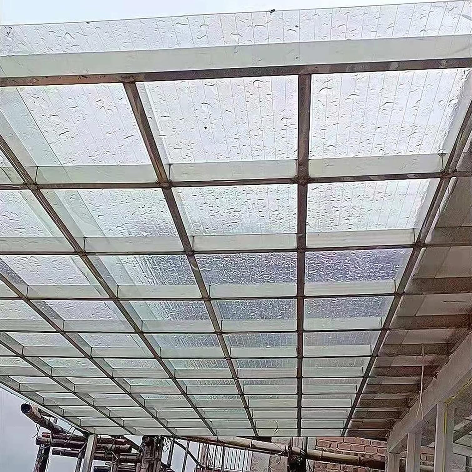 Paneles de techo de policarbonato transparente, resistentes a los rayos UV, impermeable, para cochera al aire libre, hojas fáciles de cortar (0,5 x 4 m), solución duradera para techos de invernadero