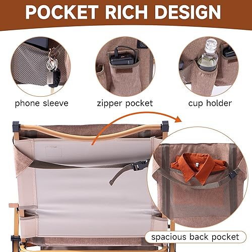 Miniatura 7 de DalosDream Silla de camping calefactada con batería y cojín extraíble, 3 niveles de calor, asiento de campamento plegable portátil resistente para