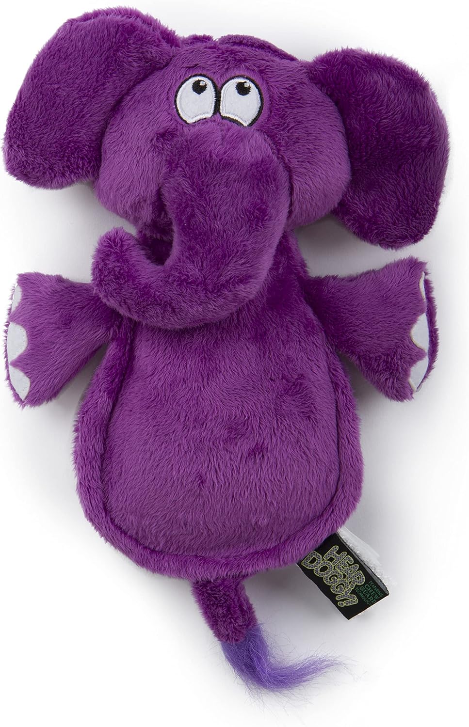 Hear Doggy Flatties with Chew Guard Technology Dog Toy, Elephant, Purple, Large (58547)
