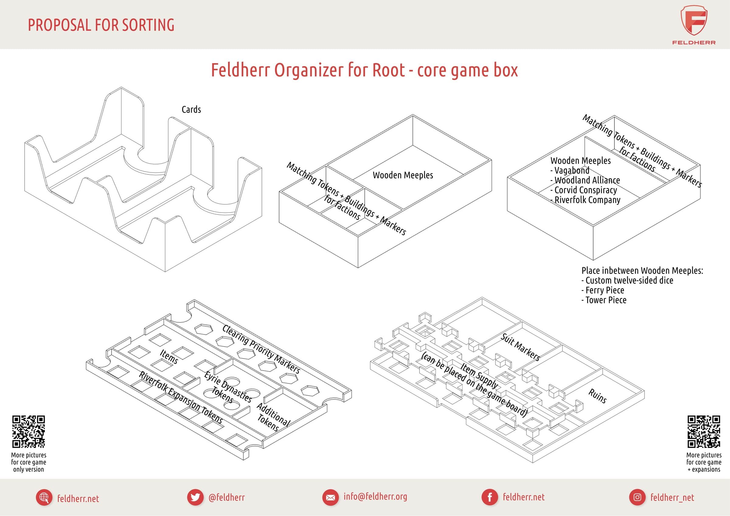 Organizer Insert Upgrade-Set per Root + Espansioni - scatola