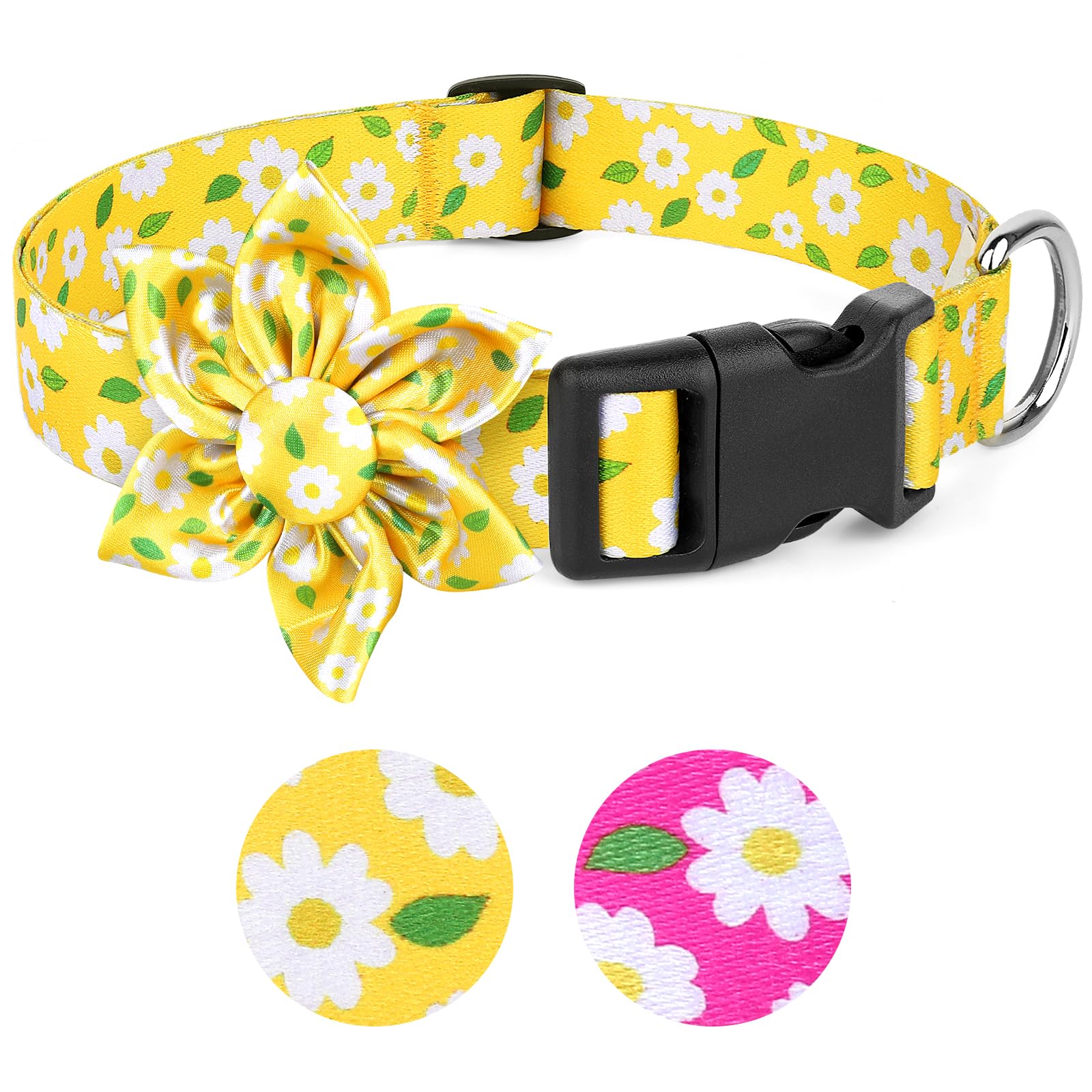 BiPawTi Floral Dog Collar with Bloom Decoration