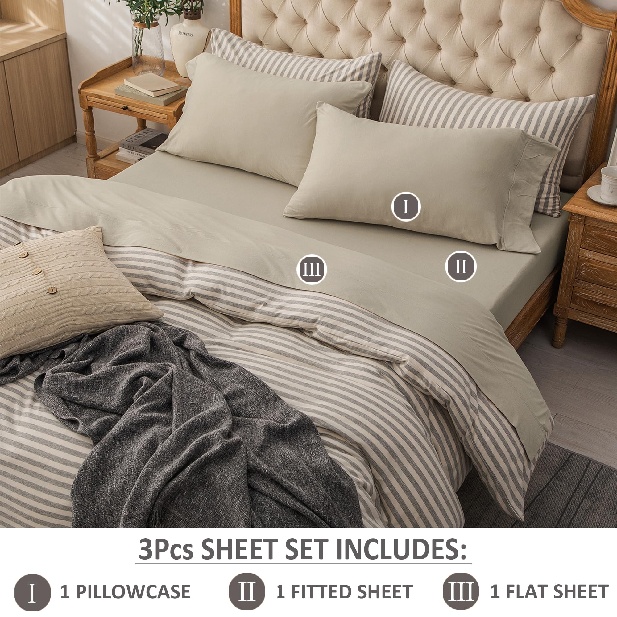 Briarwood Home Jersey Knit Sheet Set - 4PC 100% Cotton T-Shirt Soft Briarwood Home Jersey Knit Sheet Set - 4PC 100% Cotton T-Shirt Soft