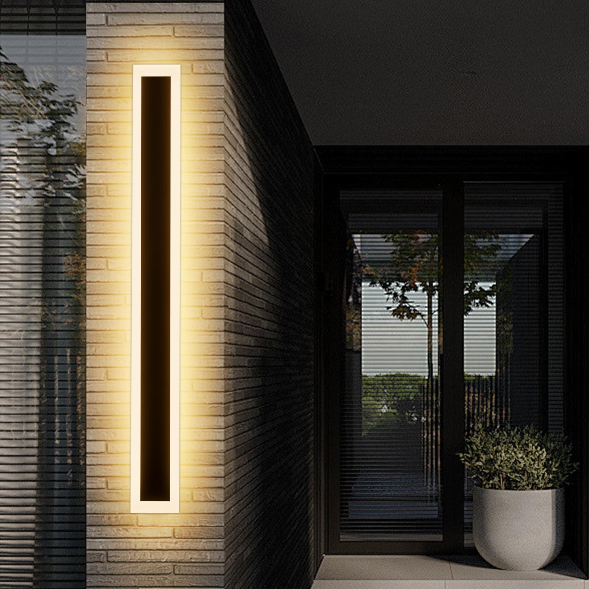 FTL Applique Murale Extérieure LED 30cm 10W - Luminaire Moderne Étanche IP65 Blanc Chaud 3000K Noir