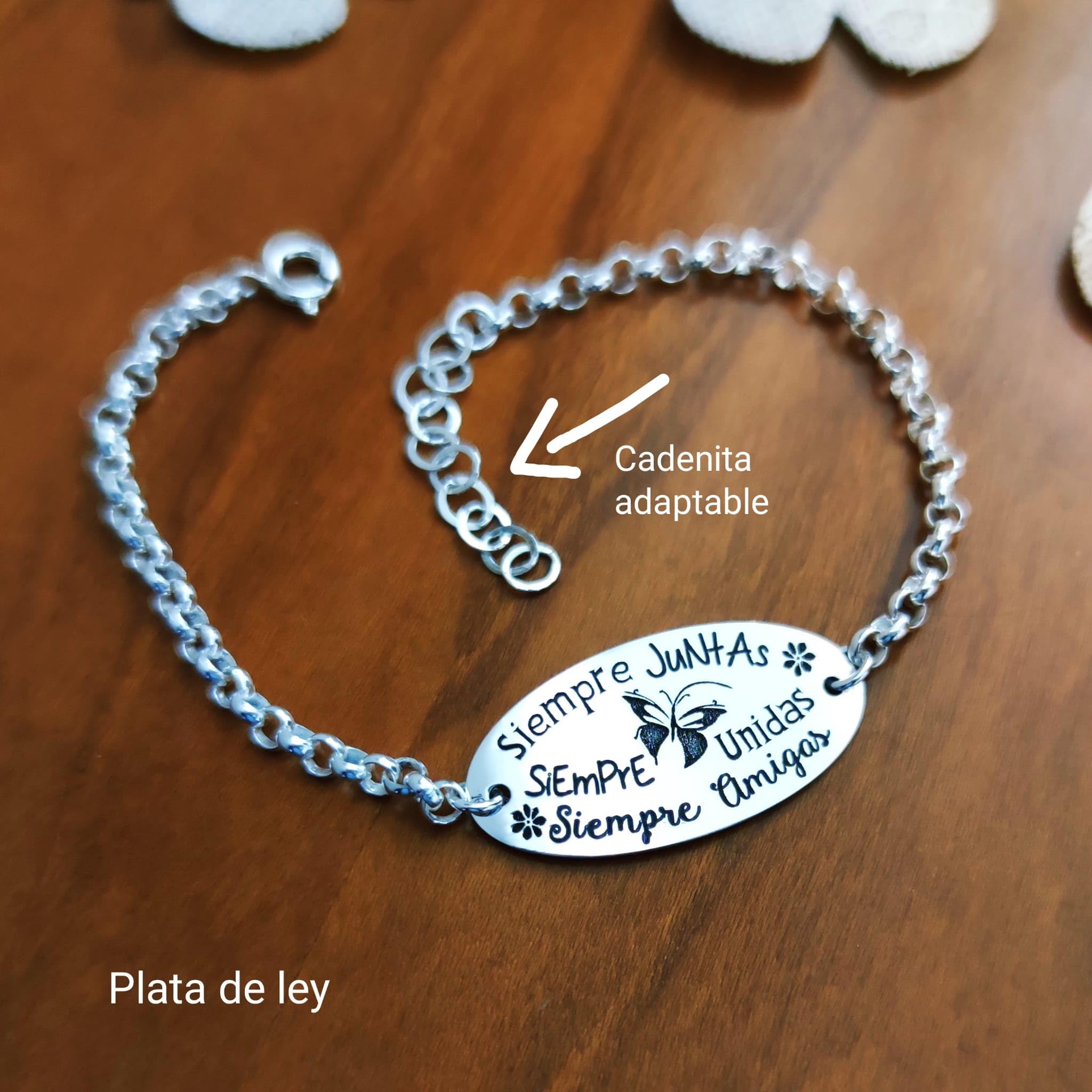 Pulsera para Amigas en Plata de Ley Siempre Juntas para Esa Mujer Especial Que está en los Mejores y en los peores Momentos
