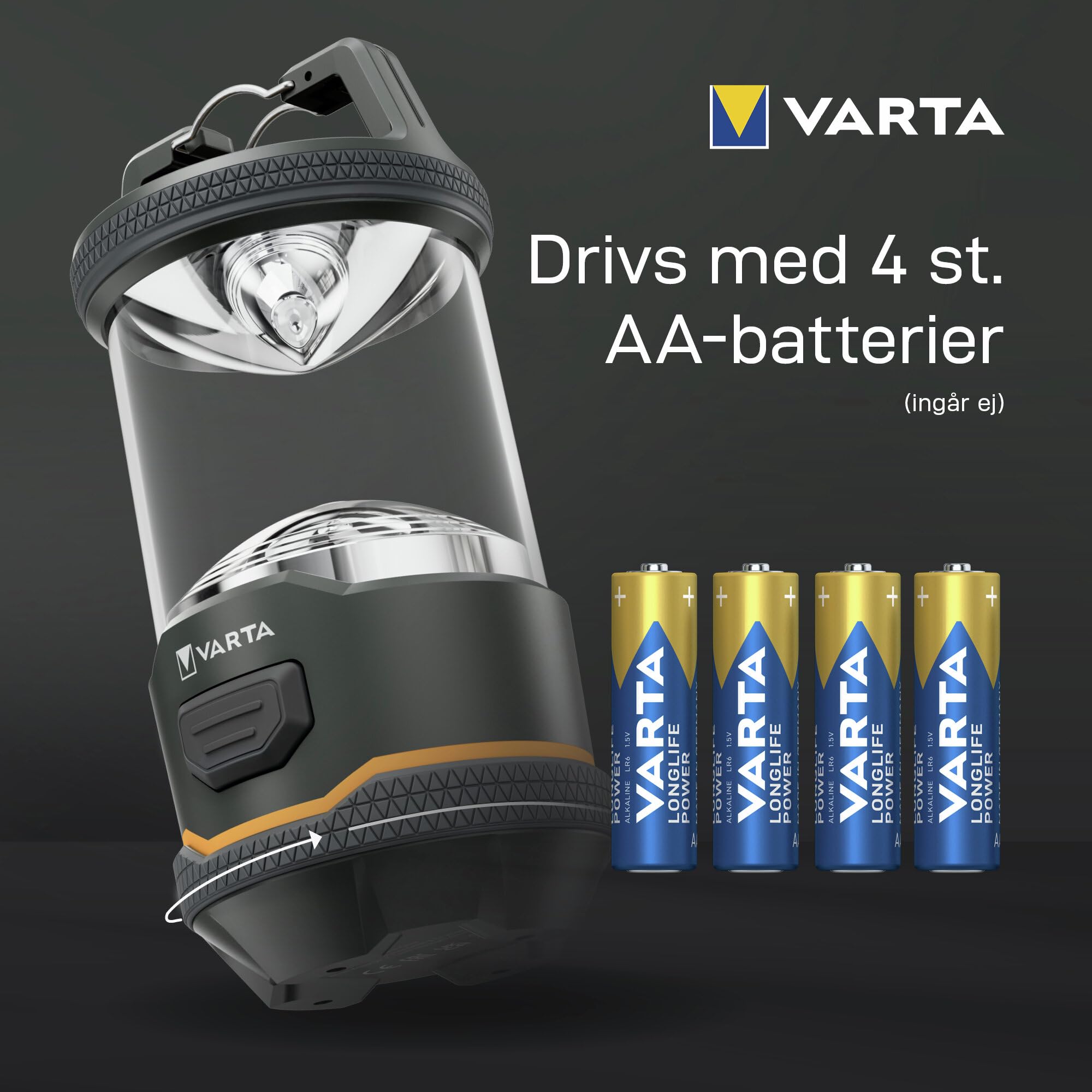 VARTA Latarka outdoorowa L10 - latarka LED z możliwością ładowania o mocy 170 lumenów, do 70 godzin pracy, stopień ochrony IP54, USB-C, do kempingu, trekkingu i sytuacji awaryjnych