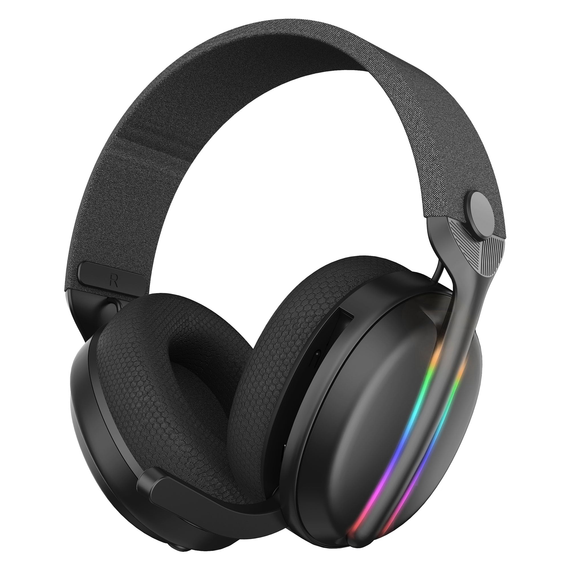 Subsonic - Auriculares Inalámbricos para Juegos Vektra para Playsation, PC, Xbox y Switch - Auriculares con LED y Altavoces 7.1, Micrófono Retráctil, Control de Volumen y botón de Silencio - Negro
