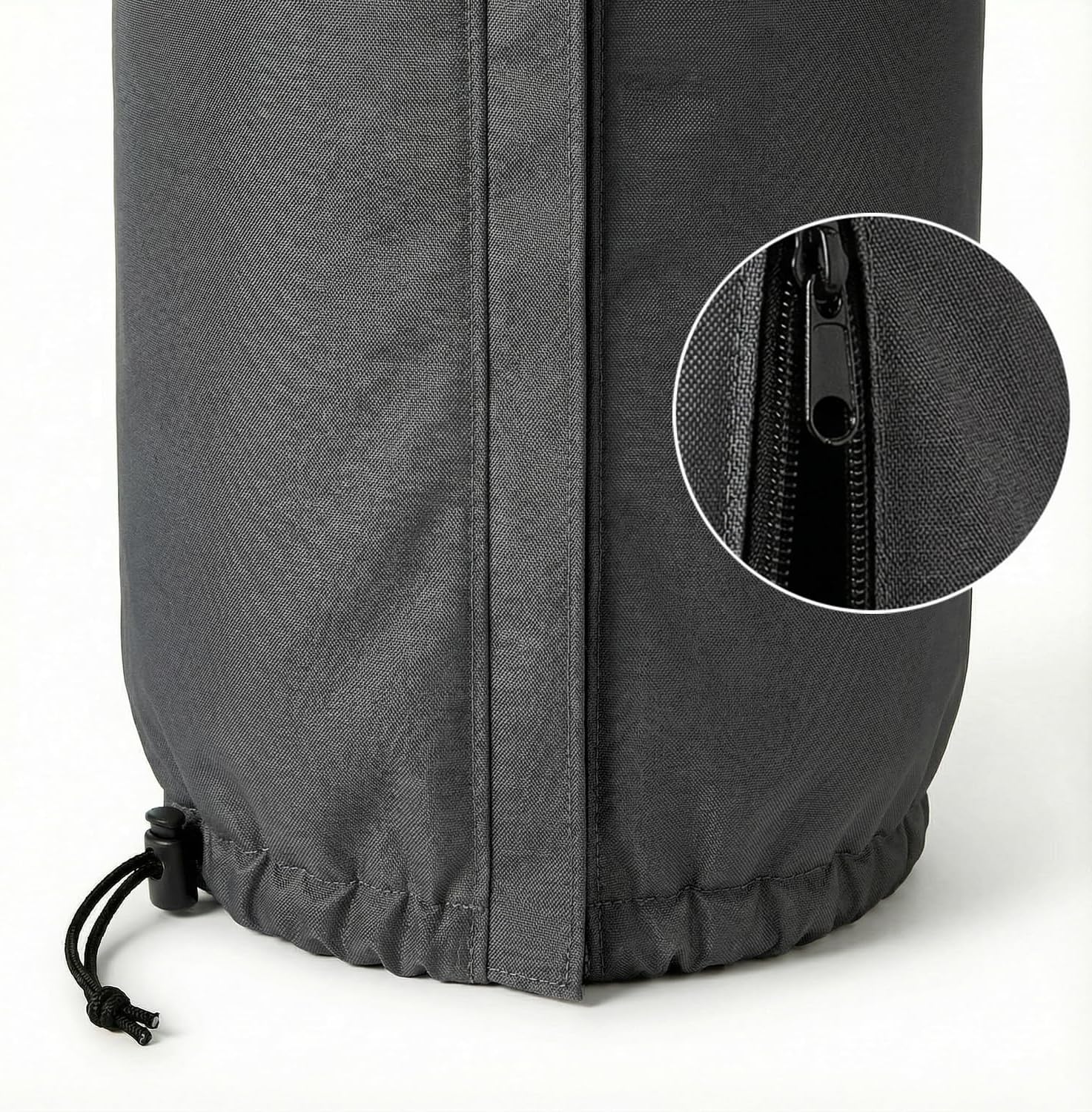 Deosk Outdoor Pellet Heater Cover Waterproof Pellet Patio Heater Covers With Adjustable Bottom Drawstring and Zipper For Wood Pellet Fire Pit & Fire Tube And Torch 63"H*15" D(Black)