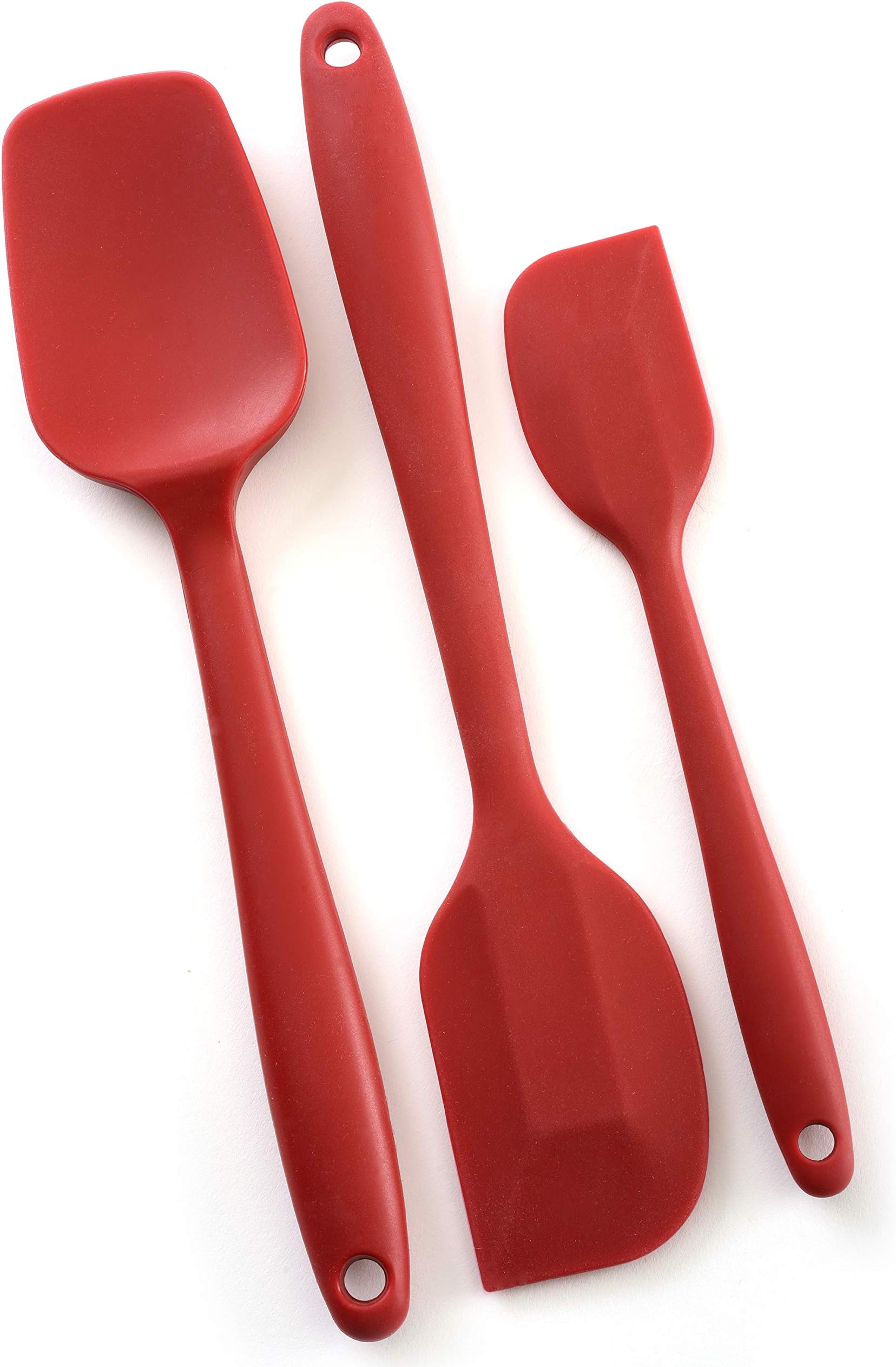 Red 3 Piece Silicone Spatula Set