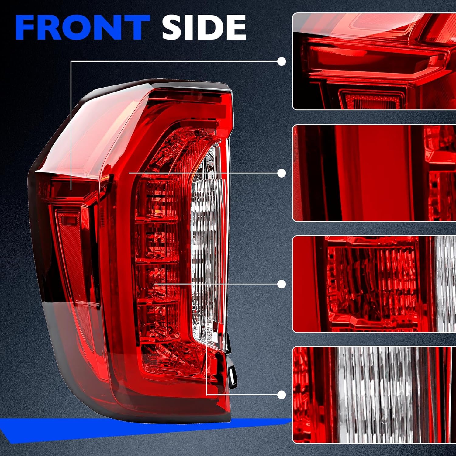 LED Tail Light Left Compatible with 2021–2024 GMC Yukon Denali SLE SLT AT4, Outer Driver Side Rear Brake, Reverse & Turn Signal Lamp, Replace 84816392