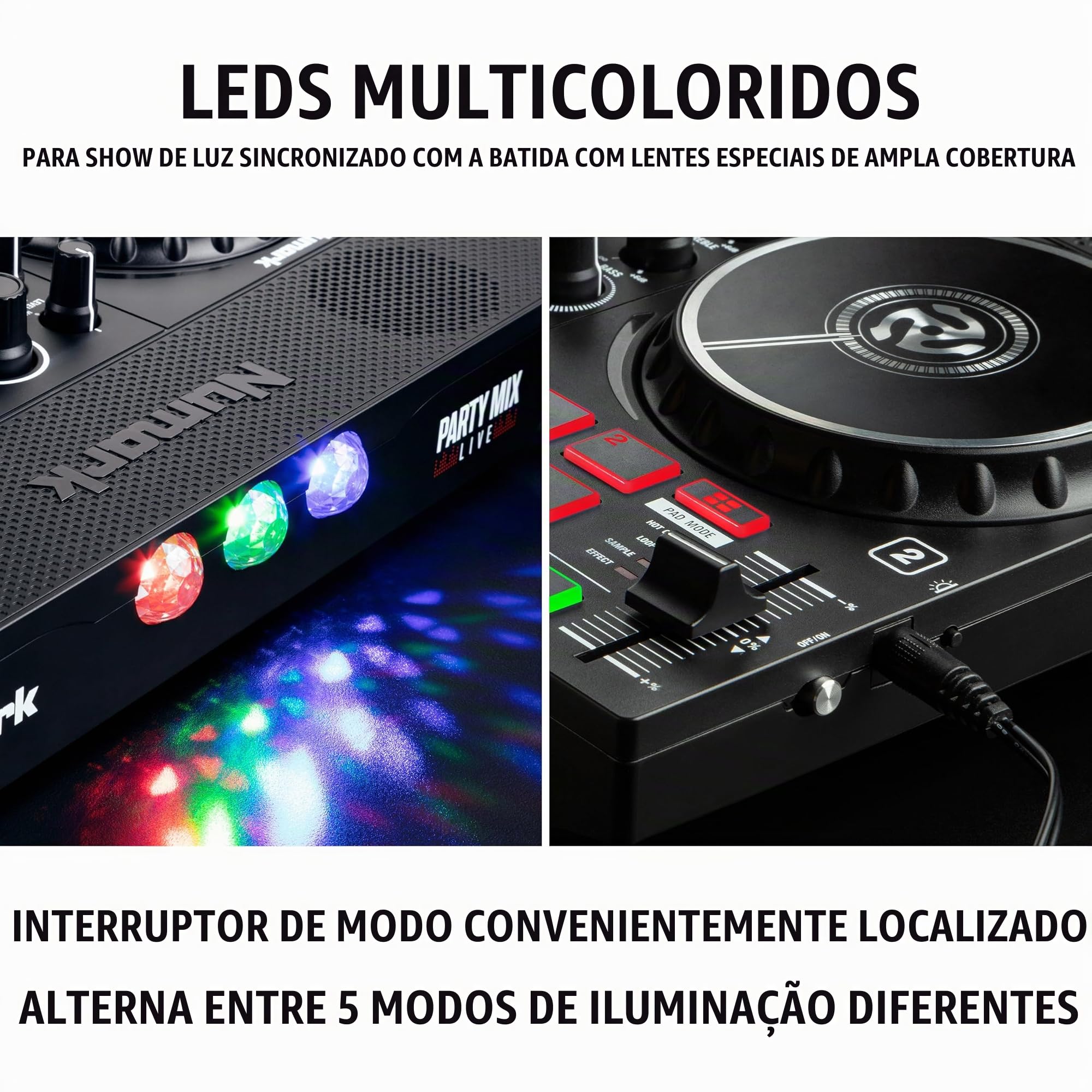 Numark Party Mix Live – Controlador de DJ com alto-falantes