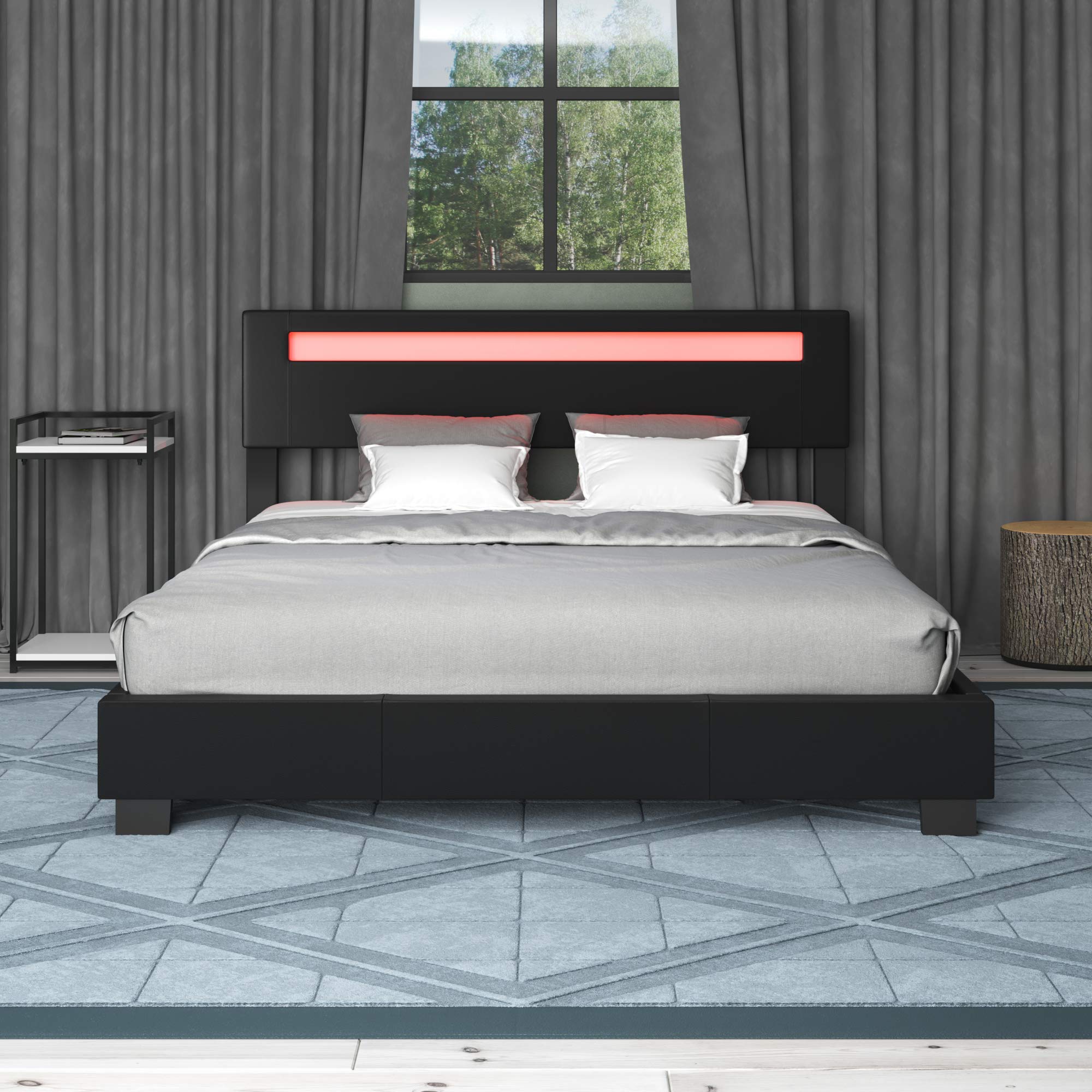 ZTOZZ Pezzolla LED Bed Frame Full Size Contemporary Modern Low