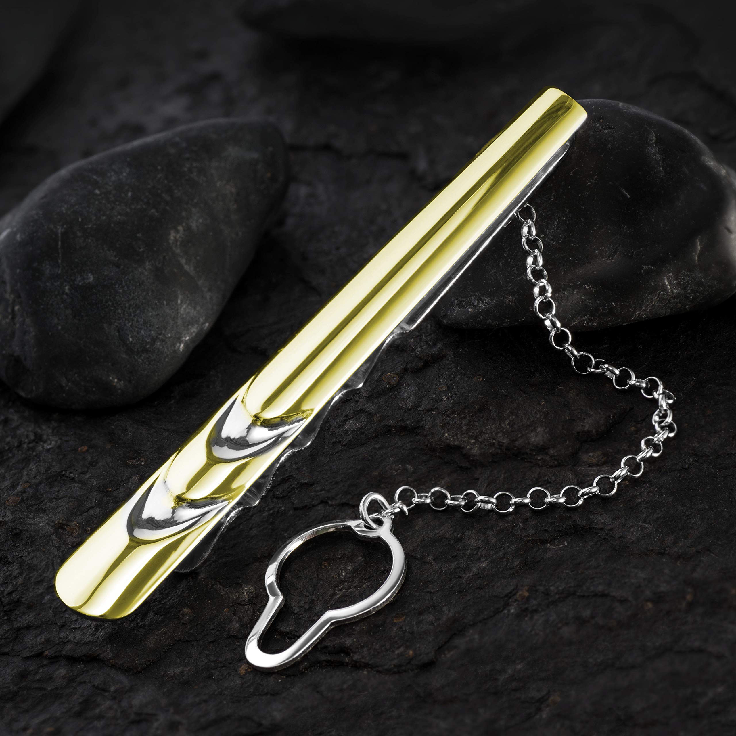 Herren Krawattennadel Aus Vergoldetem 925 Silber Mit Kette